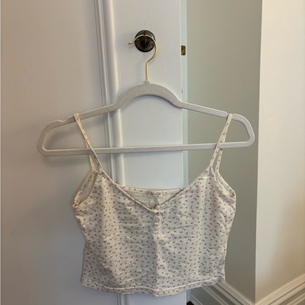 Brandy Melville Cream Floral Cropped‎ Cami